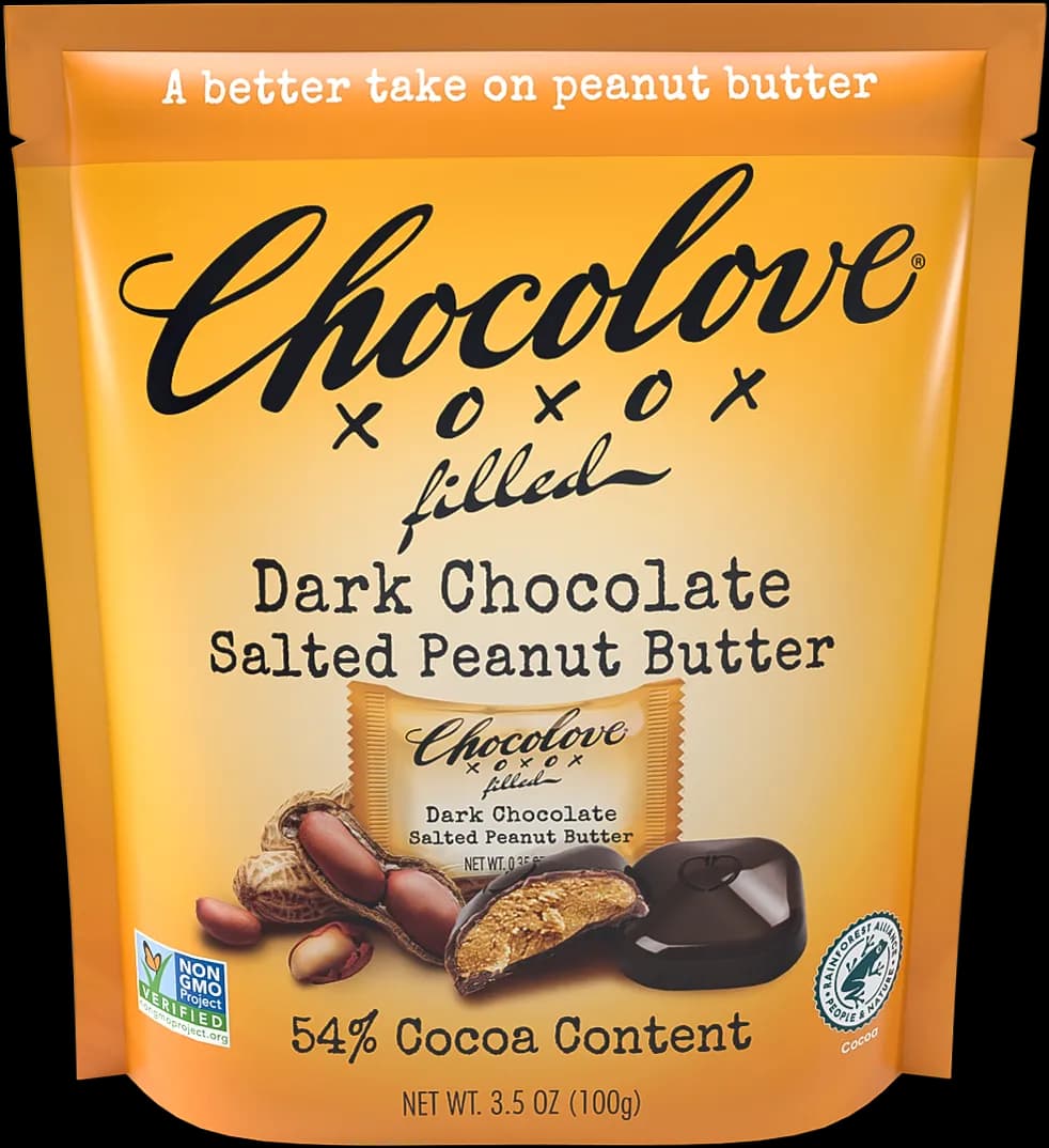 Chocolove xoxox filled – Dark Chocolate Salted Peanut Butter