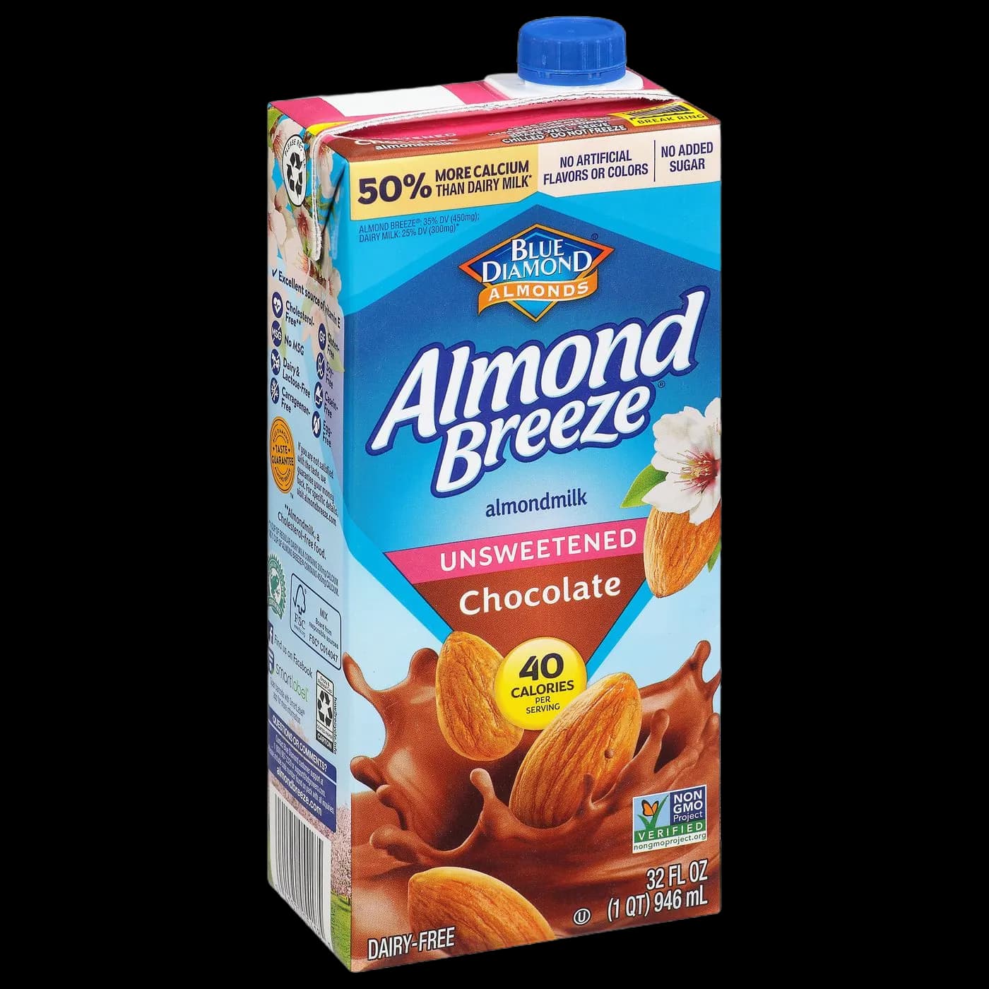 Blue Diamond Almond Breeze Dairy-Free Unsweetened Chocolate Almondmilk