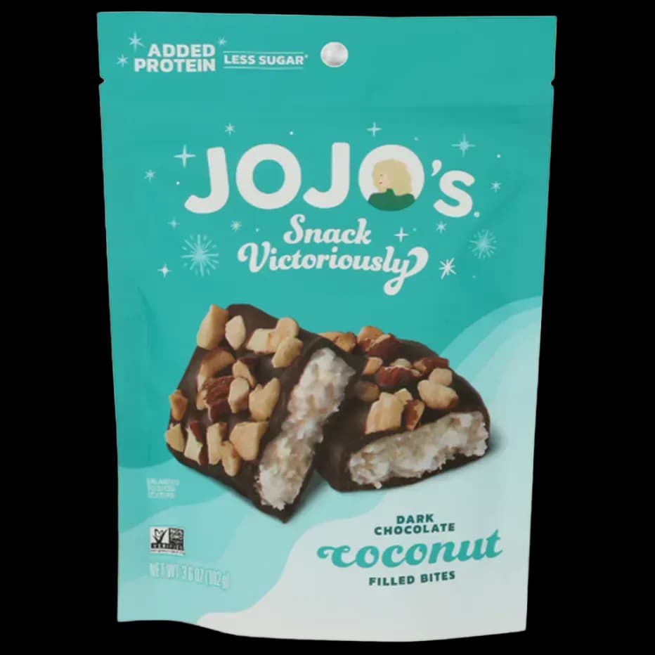 Jojo's Chocolate Dark Chocolate Almond Coconut Filled Bites